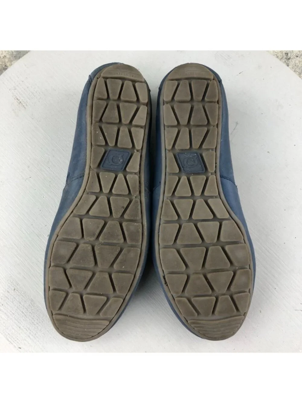 Born Women's Size 9M Sebra Denim Blue Leather Round Toe Slip On Flats Shoes